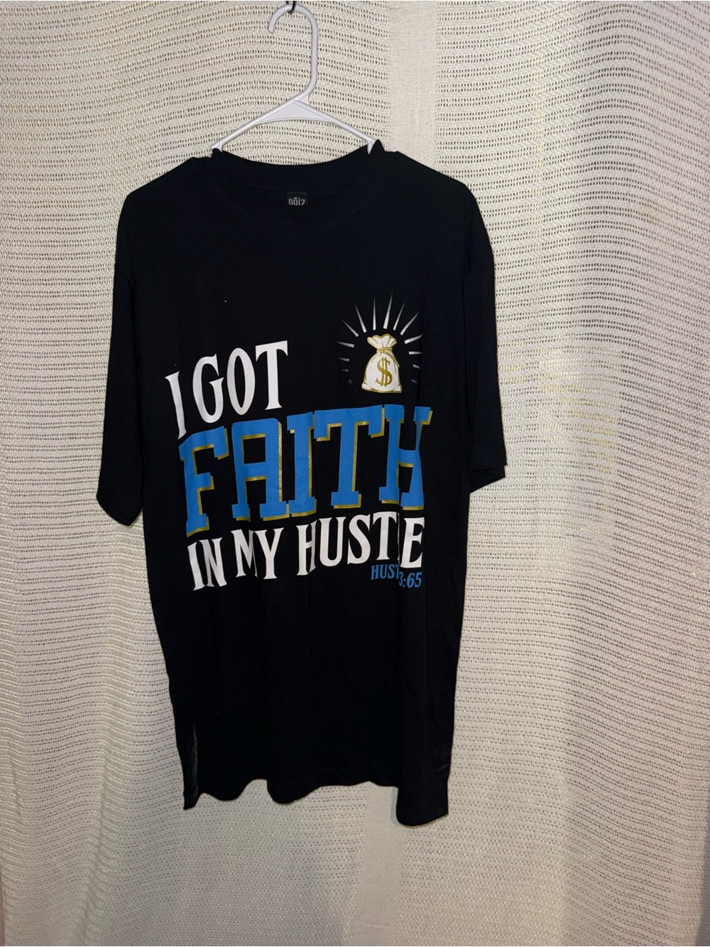 Graphic Black Tee "I Got Faith In My Hustle"